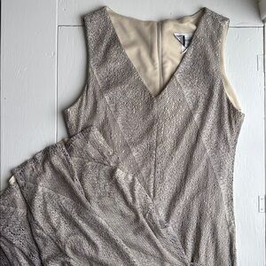 S.L. Fashions Vintage Elegant Formal Metallic Knit Maxi Dress Size 16